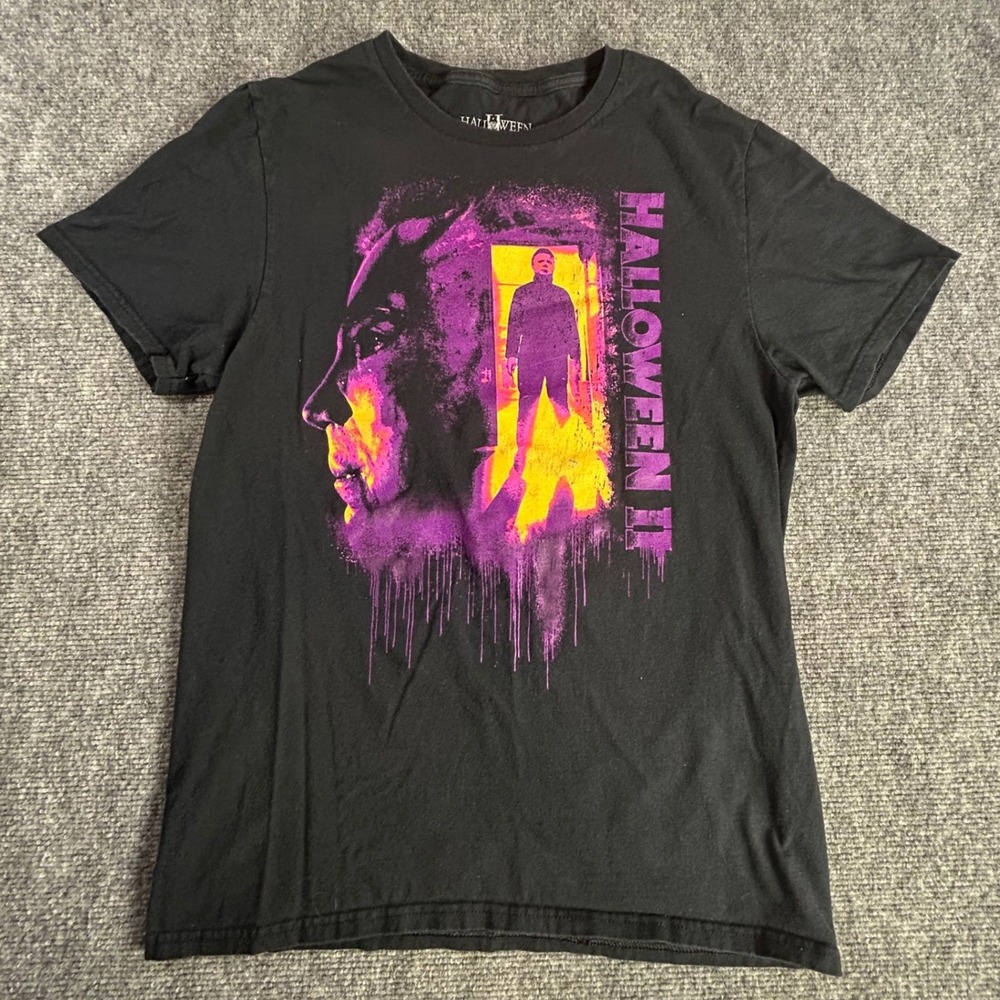 Mad Engine Halloween II Michael Myers Graphic T-Shirt Mens Medium Black Horror